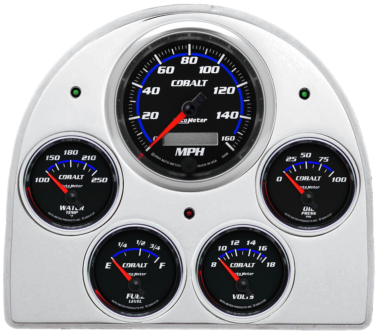 1952-1953 Ford Car Aluminum Gauge Panel w/ Auto Meter Cobalt Gauges