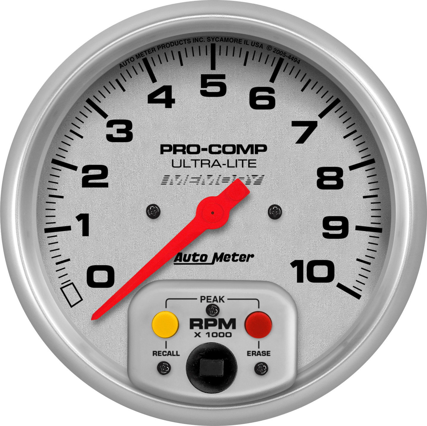 4494 AutoMeter Ultra-Lite 5" In-Dash Tachometer 0-10,000 RPM w/ Memory Recall