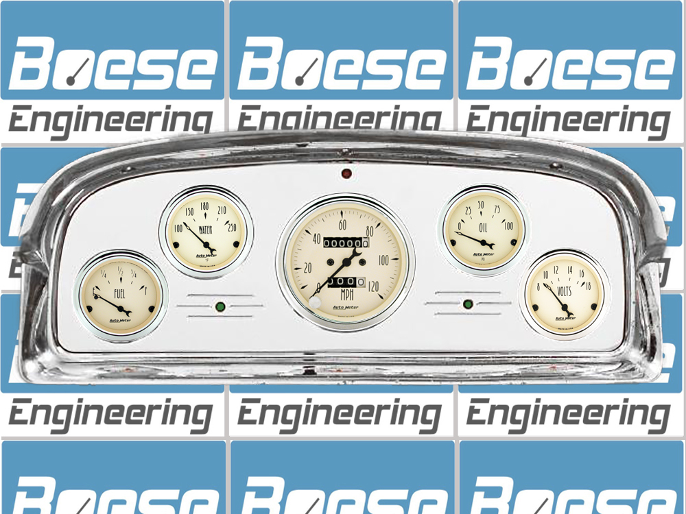 1959 Ford Galaxie / Fairlane Aluminum Gauge Panel w/ Auto Meter Street Rod series gauges