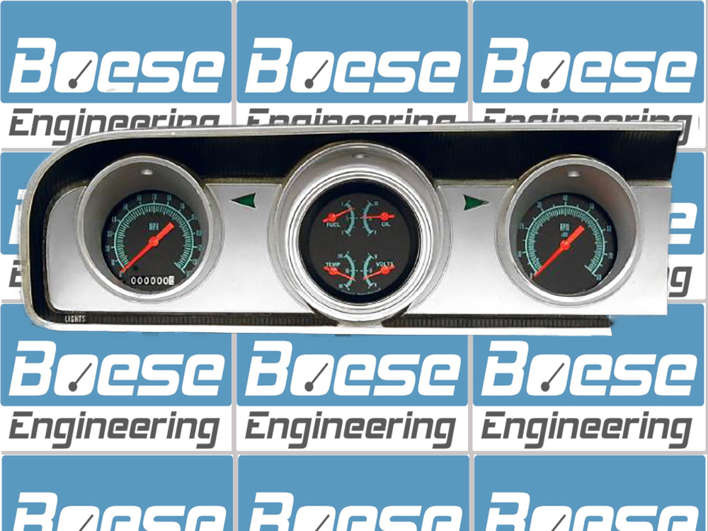 1964 Ford Fairlane billet aluminum dash insert w/ Classic Instruments G/Stock gauges