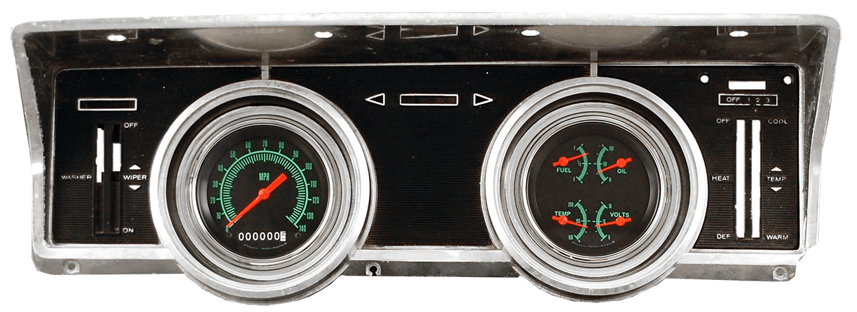 1966-1967 Ford Falcon / Ranchero Aluminum Adapter Kit w/ Classic Instruments Gauges G/Stock Gauges