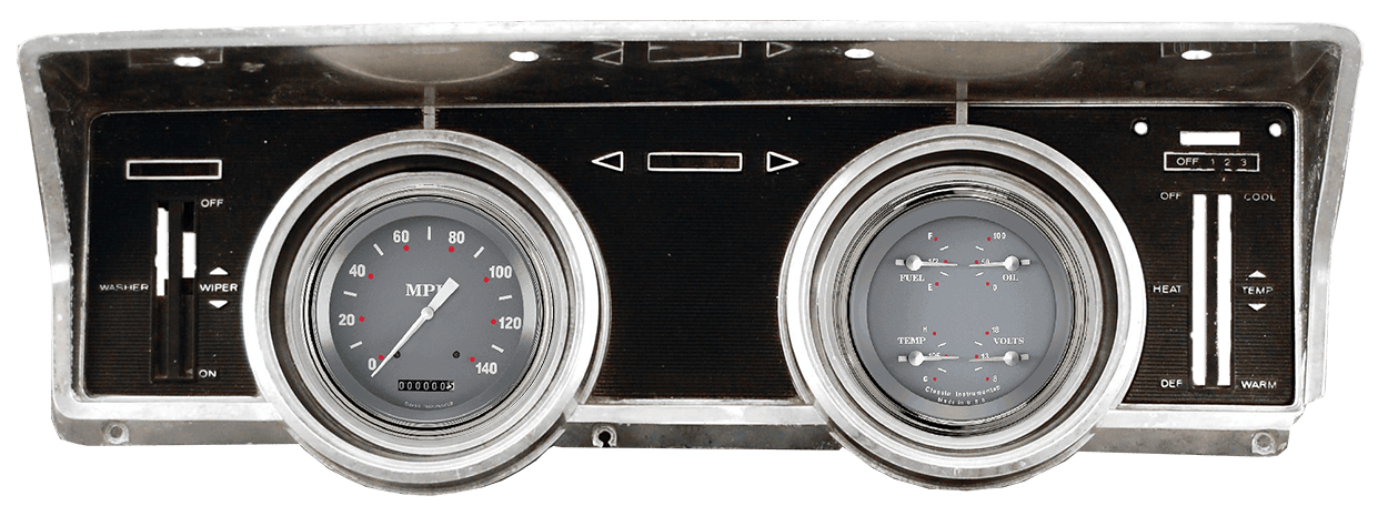 1966-1967 Ford Falcon / Ranchero Aluminum Adapter Kit w/ Classic Instruments Gauges SG Series Gauges