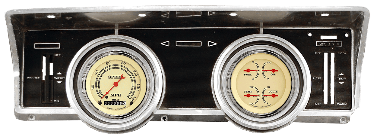 1966-1967 Ford Falcon / Ranchero Aluminum Adapter Kit w/ Classic Instruments Gauges Vintage Gauges