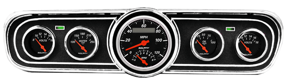 1965-1966 Ford Mustang Adapter Panels w/ Auto Meter Designer Black Gauges