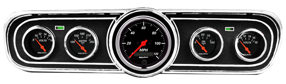 1965-1966 Ford Mustang Adapter Panels w/ AutoMeter Designer Black Gauges