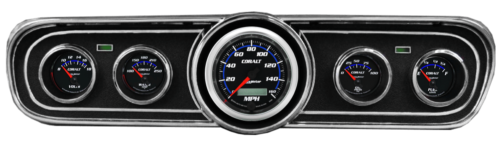1965-1966 Ford Mustang Adapter Panels w/ Auto Meter Cobalt Gauges