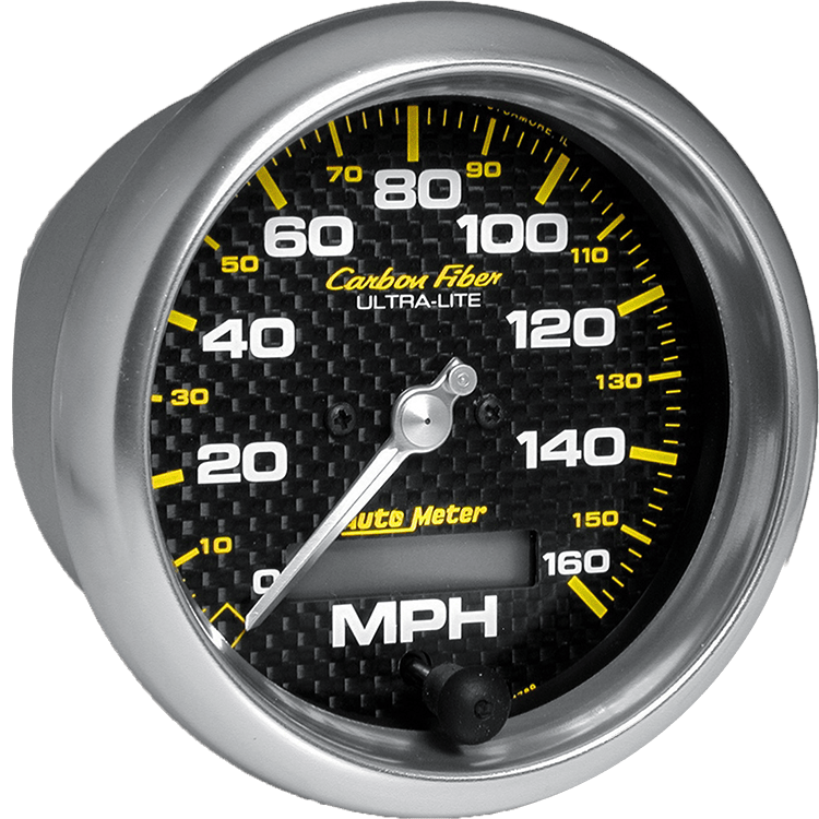 4789 Auto Meter Carbon Fiber 3 3/8" Electric 0-160 MPH Speedometer
