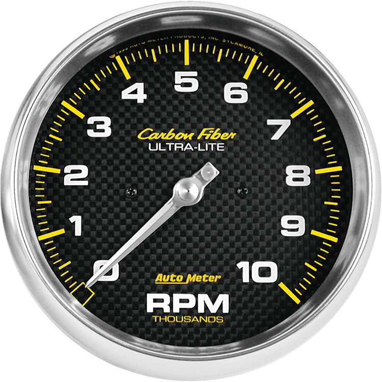 4898 Auto Meter Carbon Fiber 5" In-Dash 10,000 RPM Tachometer