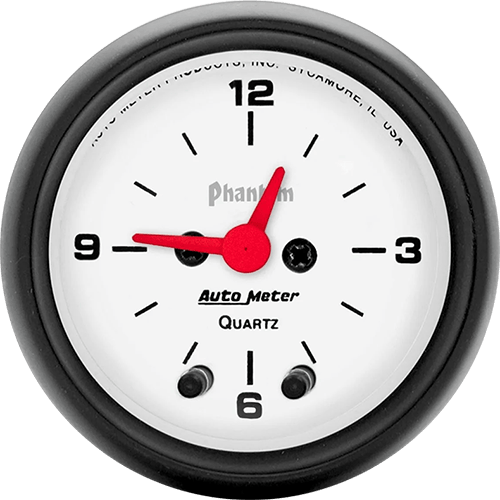5785 AutoMeter Phantom 2 1/16" Quartz Clock 12 volt or 16 volt
