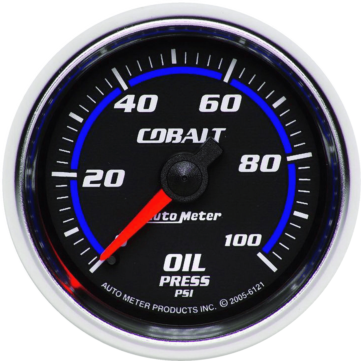6121 AutoMeter Cobalt 2-1/16" 0-100 PSI Mechanical Oil Pressure Gauge