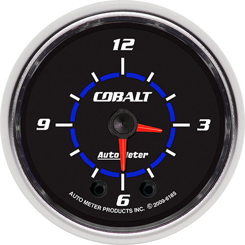6185 Auto Meter Cobalt 2 1/16" Quartz Clock 12 volt or 16 volt