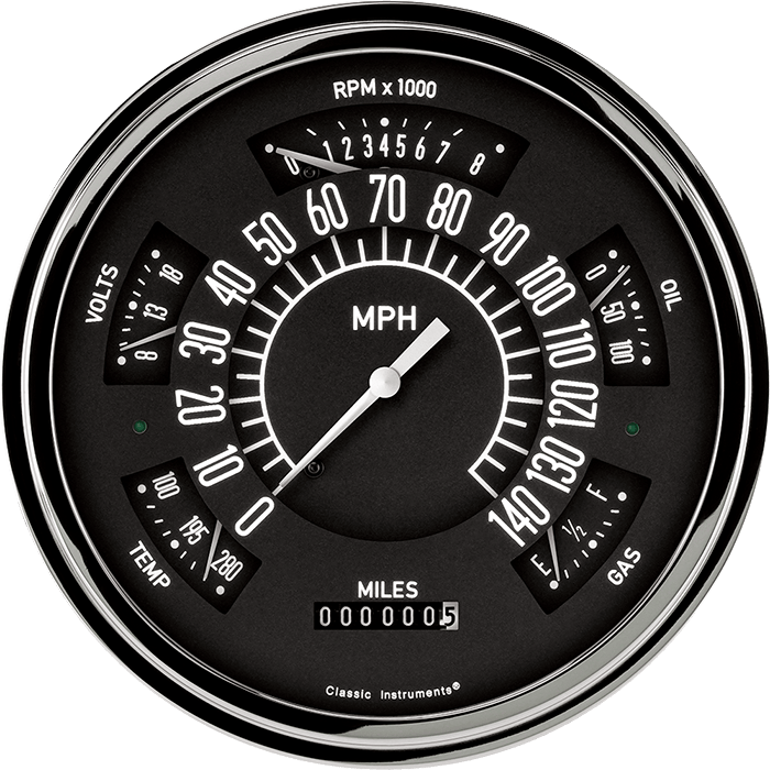 1966-1977 Ford Bronco Black Direct Fit Package By Classic Instruments
