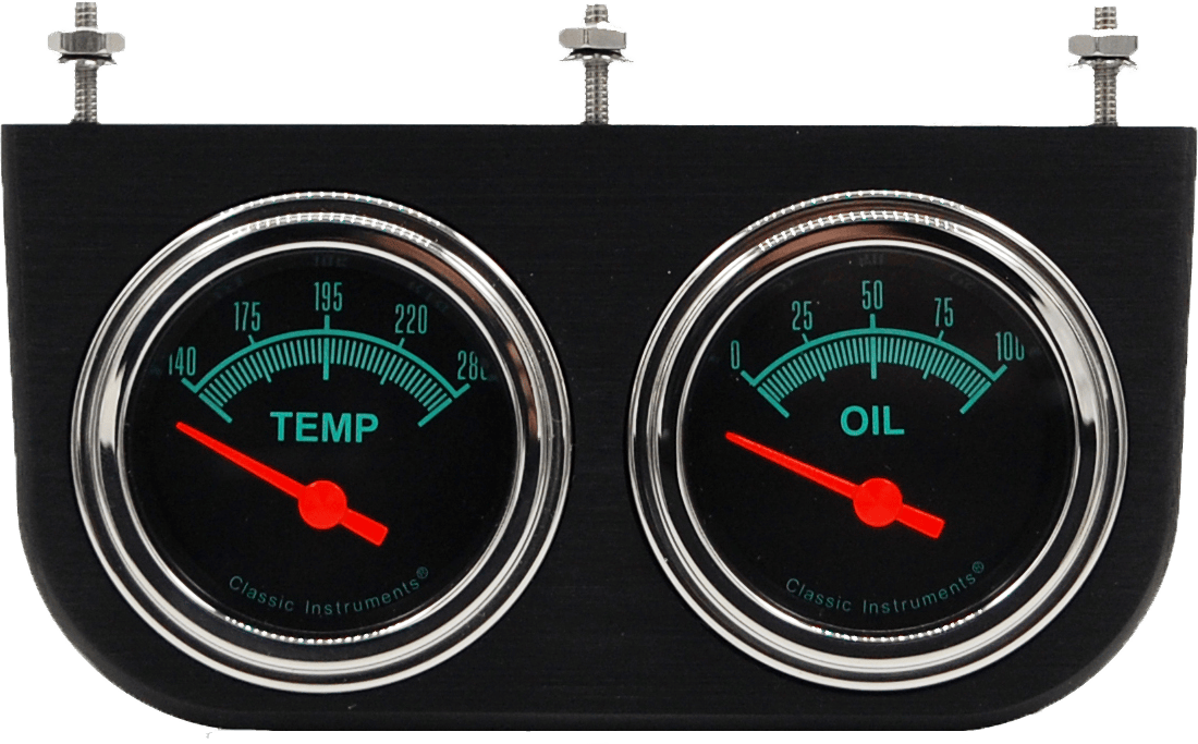 Aluminum 2 Gauge Under Dash Panel w/ Classic Instruments G/Stock Gauges