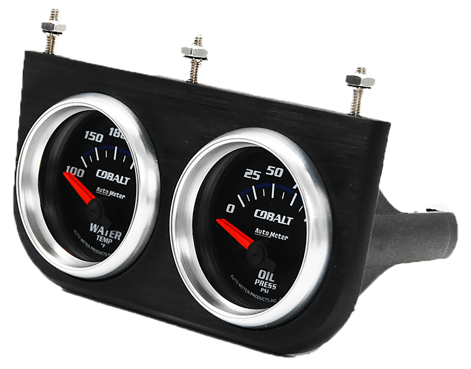 AutoMeter Cobalt Oil Pressure & Water Temperature Gauges in Aluminum Panel