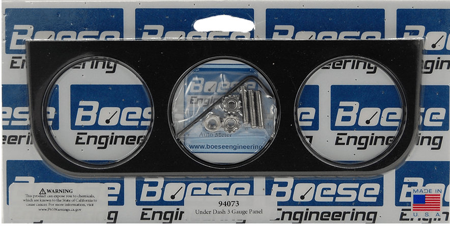 Aluminum Under Dash 3 Gauge Panel for 2 1/16" or 2 1/8" Gauges