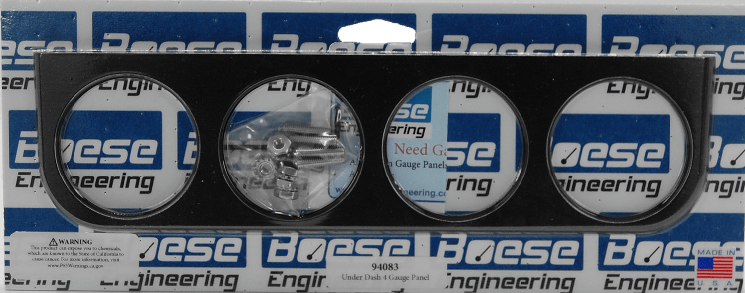 Aluminum Under Dash 4 Gauge Panel for 2 1/16" or 2 1/8" Gauges