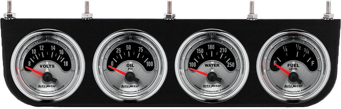 4 Gauge Under Dash Aluminum Gauge Panel w/ Auto Meter American Muscle Gauges