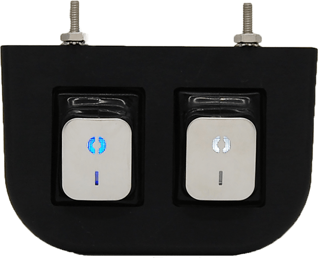 Aluminum Under Dash Panel w/ Two Lighted 4 Pin 30A ON/OFF Rocker Switches