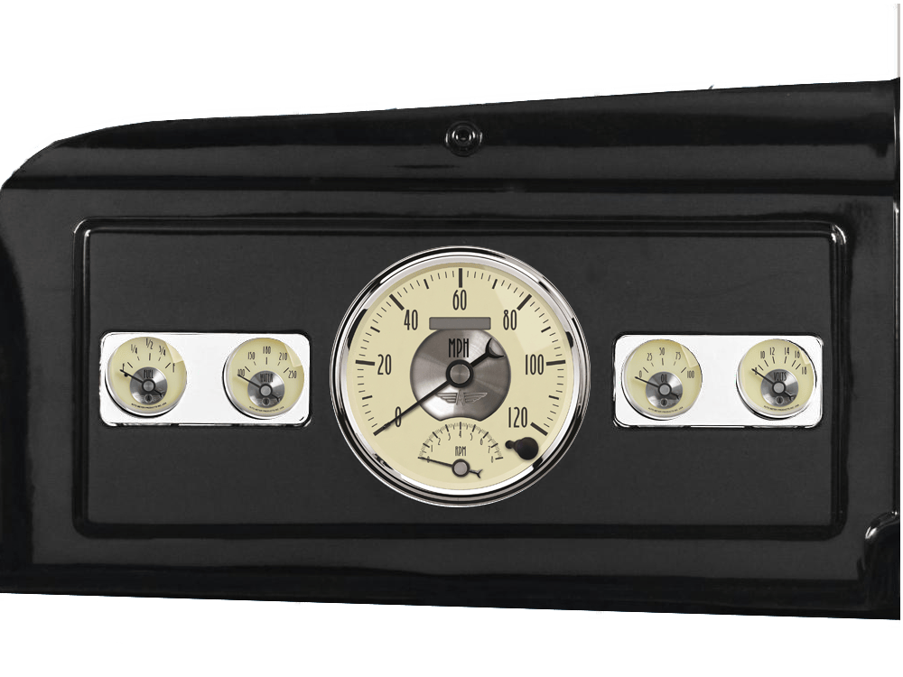 1939-1947 Dodge Truck Billet Aluminum 5 Gauge Panel w/ Auto Meter Prestige Series