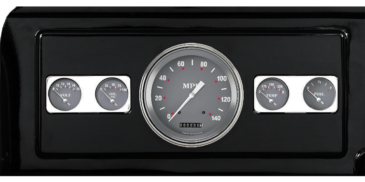 1939-1947 Dodge Truck Aluminum 5 Gauge Panel w/ SG Series Classic Instruments Gauges