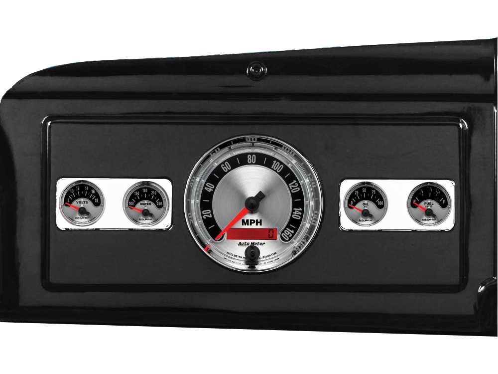 1939-1947 Dodge Truck Billet Aluminum Dash Insert w/ Auto Meter American Muscle Gauges