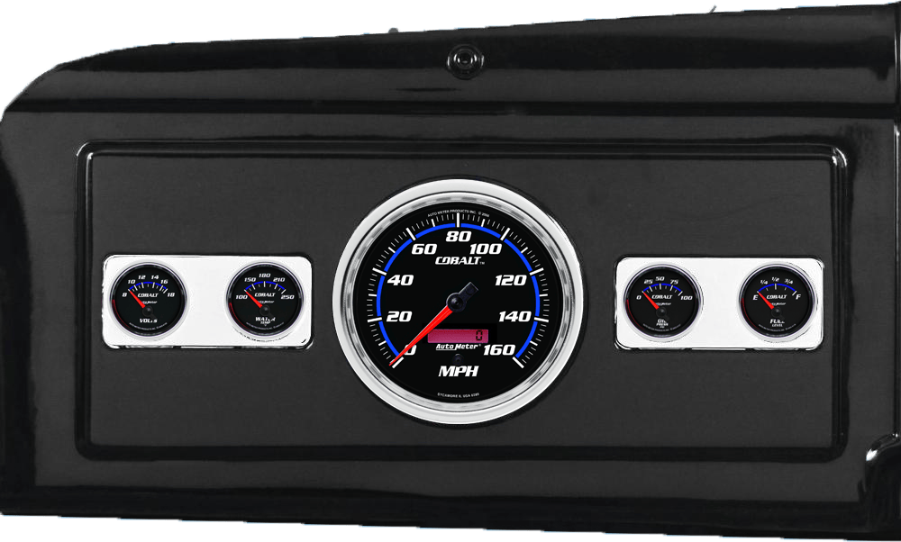 1939-1947 Dodge Truck Billet Aluminum Gauge Panel w/ Auto Meter Cobalt Gauges