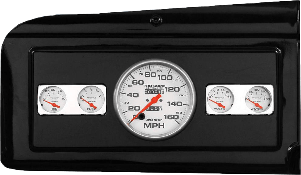 1939-1947 Dodge Truck Billet Aluminum Gauge Panel w/ Ultra-Lite Gauges
