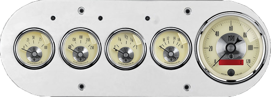 1954-1958 Dodge Truck Billet Aluminum 5 Gauge Panel w/ Auto Meter Prestige Series