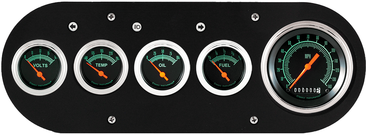 1954-1958 Dodge Truck Aluminum 5 Gauge Panel w/ Classic Instruments G/Stock Gauges