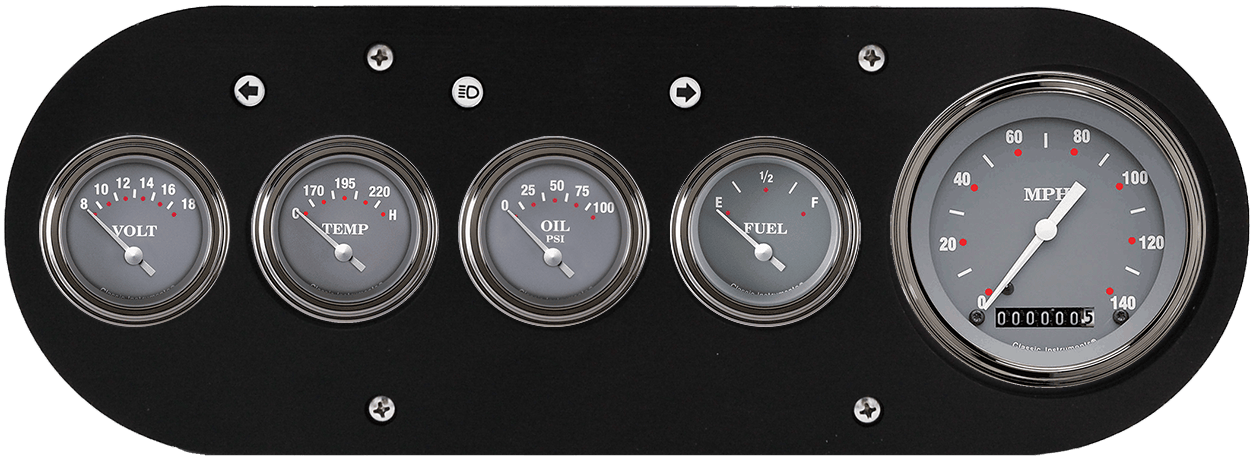 1954-1958 Dodge Truck Aluminum 5 Gauge Panel w/ Classic Instruments SG Series Gauges
