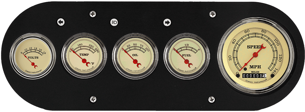 1954-1958 Dodge Truck Aluminum 5 Gauge Panel w/ Classic Instruments Vintage Gauges