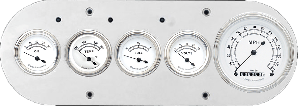 1954-1958 Dodge Truck Aluminum 5 Gauge Panel w/ Classic Instruments Gauges