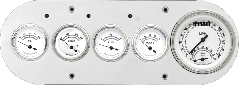 1954-1958 Dodge Truck Aluminum 5 Gauge Panel w/ Classic Instruments Gauges (Ultimate Speedometer)