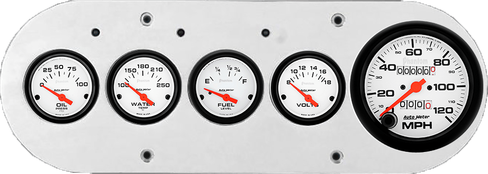 1954-1958 Dodge Truck Billet Aluminum Gauge Panel w/ Auto Meter Phantom gauges