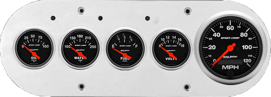 1954-1958 Dodge Truck Billet Aluminum Gauge Panel w/ Sport-Comp gauges