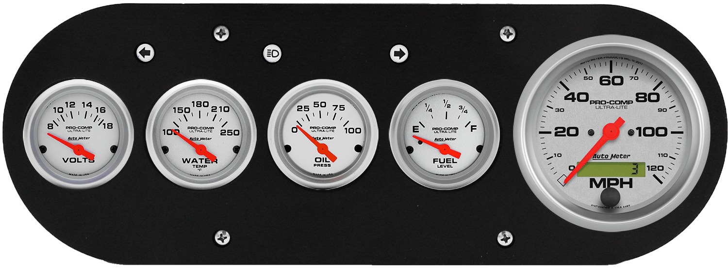 1954-1958 Dodge Truck Billet Aluminum Gauge Panel w/ Ultra-Lite gauges
