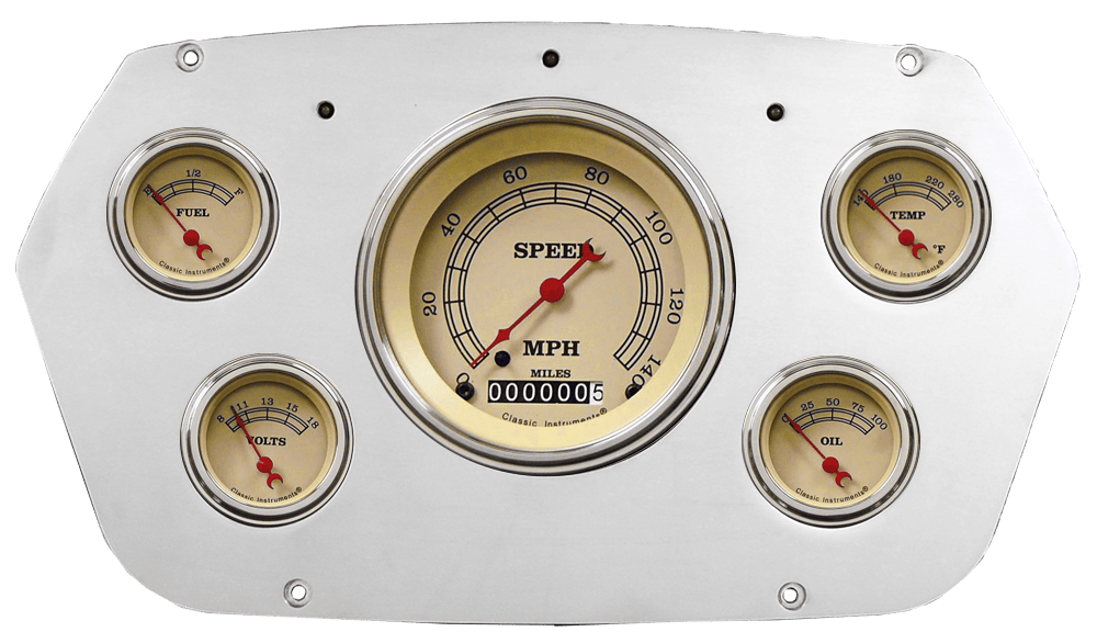 1959-1960 Dodge Truck Aluminum 5 Gauge Panel w/ Classic Instruments Vintage Gauges