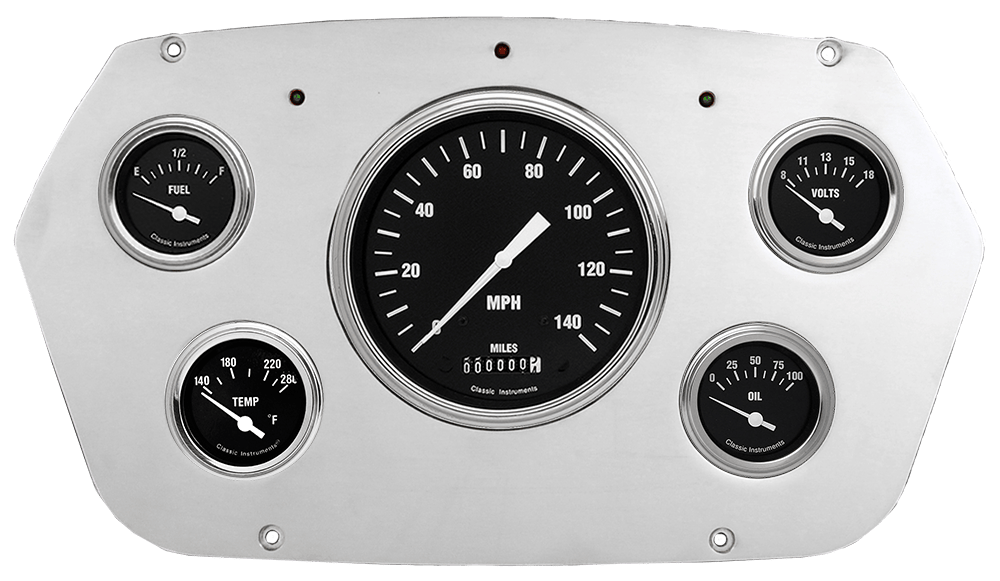 1959-1960 Dodge Truck Aluminum 5 Gauge Panel w/ Classic Instruments Hot Rod Gauges
