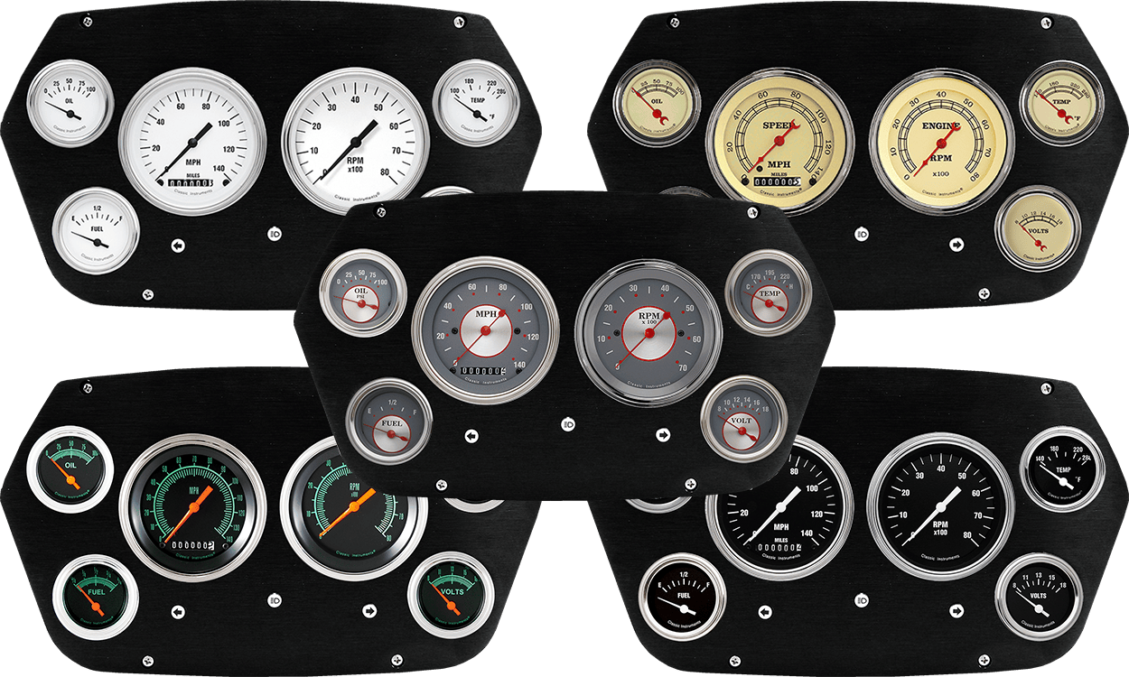 1959-1960 Dodge Truck Aluminum 6 Gauge Panel w/ Classic Instruments Gauges