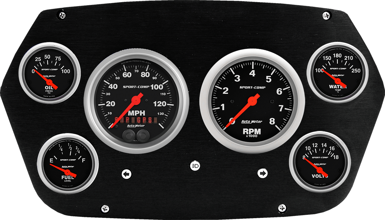 1959-1960 Dodge Truck Aluminum 6 Gauge Panel w/ Sport-Comp gauges