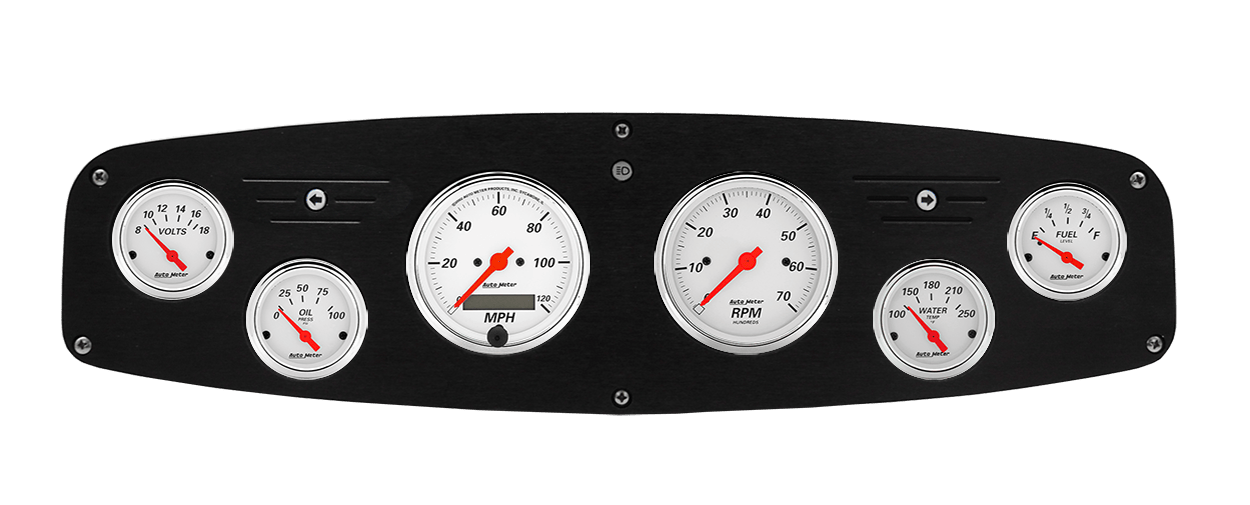 1961-1968 Dodge Truck Aluminum Gauge Panel w/ Auto Meter Arctic White Gauges