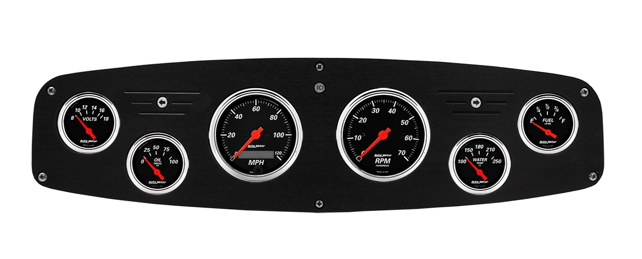1961-1968 Dodge Truck Aluminum Gauge Panel w/ Auto Meter Designer Black Gauges