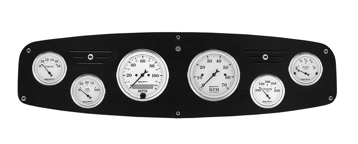 1961-1968 Dodge Truck Aluminum Gauge Panel w/ Auto Meter Old Tyme White Gauges