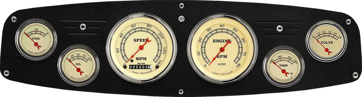 1961-1968 Dodge Truck Billet Aluminum 6 Gauge Panel w/ Classic Instruments Gauges
