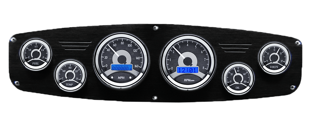 1961-1968 Dodge Truck Billet Aluminum Gauge Panel w/ Dakota Digital VHX Black Alloy Gauges
