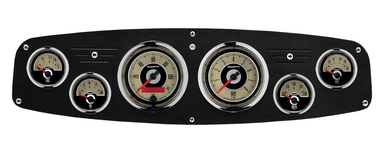 1961-1968 Dodge Truck Aluminum Dash Insert w/ Auto Meter American Cruiser Gauges