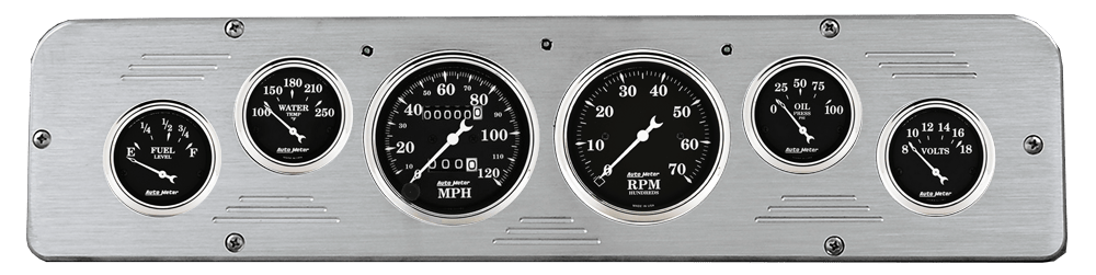 1969-1971 Dodge Truck Billet Aluminum Gauge Panel w/ Auto Meter Street Rod series gauges