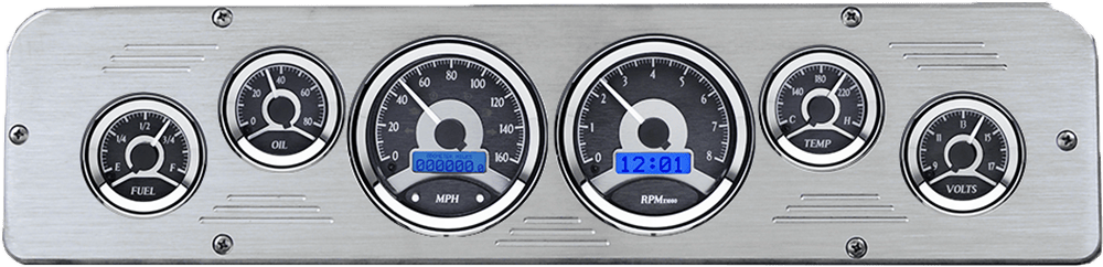 1969-1971 Dodge Truck Billet Aluminum Gauge Panel w/ Dakota Digital VHX Black Alloy Gauges