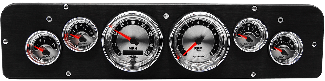 1969-1971 Dodge Truck Aluminum Dash Insert w/ Auto Meter American Muscle Gauges (8mm LEDs)