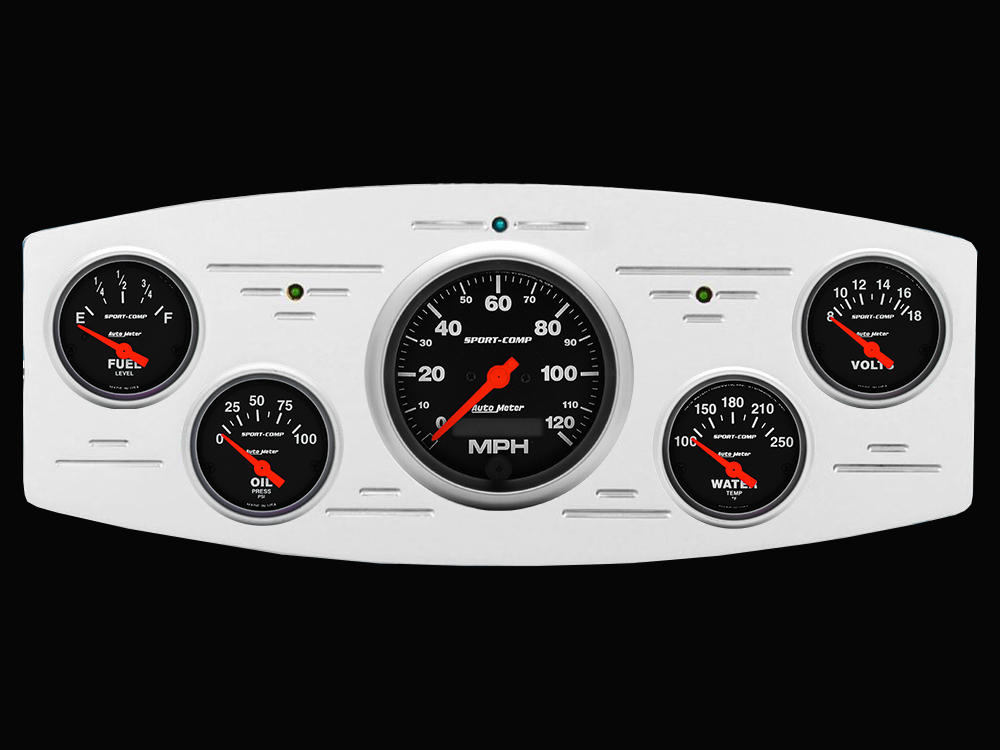 1933-1934 Dodge Car Billet Aluminum Gauge Panel w/ Sport-Comp gauges